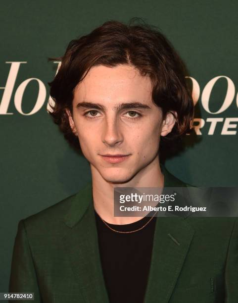 Timothee Chalamet attends the Hollywood Reporter's 6th Annual Nominees Night at CUT on February 5, 2018 in Beverly Hills, California.