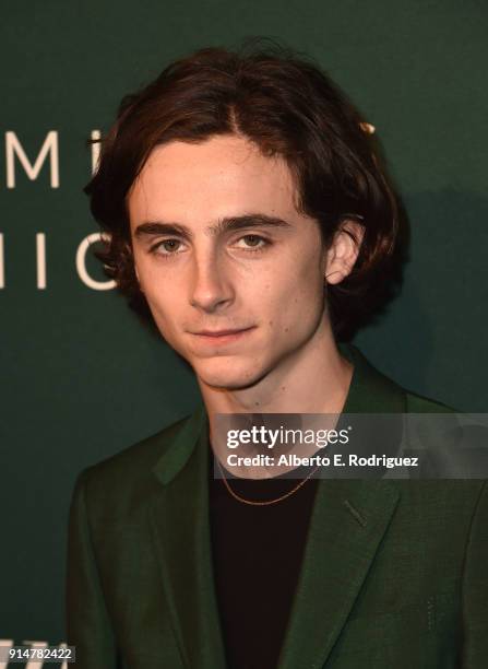 Timothee Chalamet attends the Hollywood Reporter's 6th Annual Nominees Night at CUT on February 5, 2018 in Beverly Hills, California.