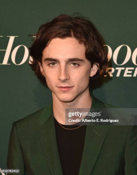 Timothee Chalamet attends the Hollywood Reporter's 6th Annual Nominees Night at CUT on February 5, 2018 in Beverly Hills, California.