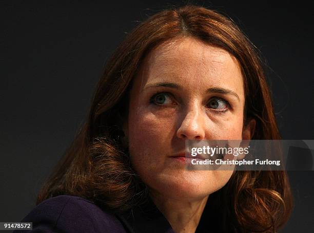 Theresa Villiers Shadow Secretary of State for Transport takes part in a debate with delegates on the second day of the Conservative Party Conference...