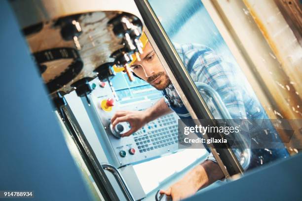 industrial control room. - cnc maschine stock pictures, royalty-free photos & images