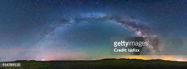 night scene milky way background - starry vault stock pictures, royalty-free photos & images