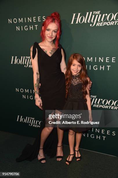 Bria Vinaite and Valeria Cotto attend the Hollywood Reporter's 6th Annual Nominees Night at CUT on February 5, 2018 in Beverly Hills, California.