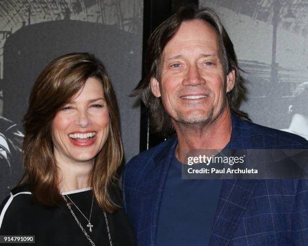 Actors Kevin Sorbo and Sam Sorbo attend the premiere of "The 15:17 To Paris" at Warner Bros. Studios on February 5, 2018 in Burbank, California.