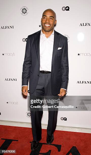 Retired football player Tiki Barber attends the GQ Magazine and Macy's party at 711 Greenwich Street on October 5, 2009 in New York City.