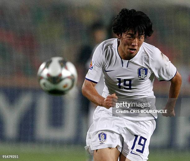 South Korean forward Bo Kyung Kim runs after the ball during the second half of their FIFA U-20 World Cup second round football match in Cairo on...
