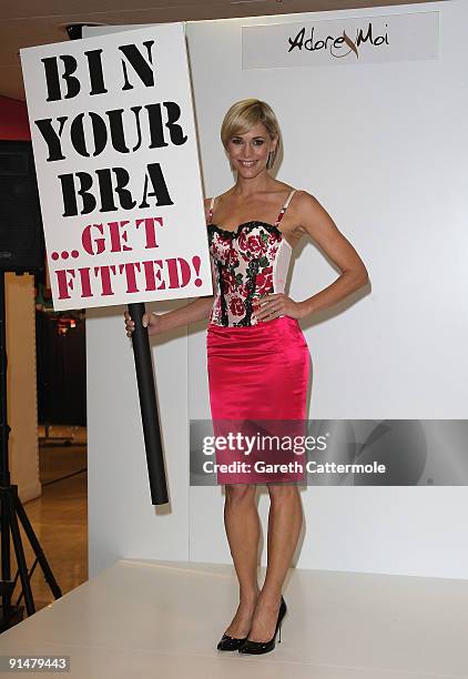 The Face and Body of Adore Moi by Ultimo, Jenni Falconer launches Ultimo's 'Bin Your Bra' Campaign at Debenhams Oxford Street on October 6, 2009 in...