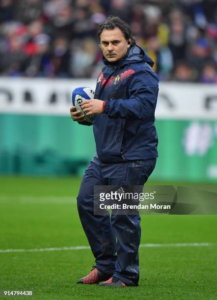 Paris , France - 3 February 2018; France scrum coach Sebastien Bruno prior to the NatWest Six Nations Rugby Championship match between France and...
