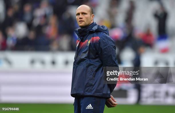Paris , France - 3 February 2018; France lineout coach Julien Bonnaire prior to the NatWest Six Nations Rugby Championship match between France and...