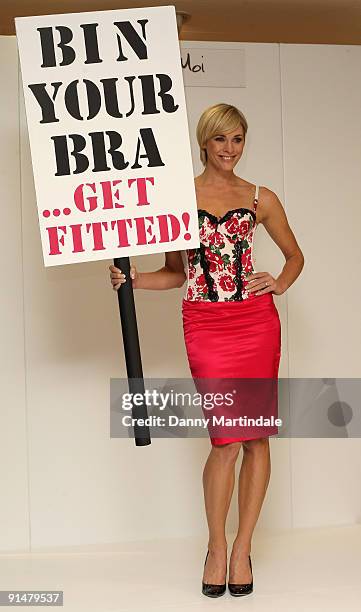 Jenni Falconer attends the launch of Ultimo's 'Bin Your Bra' campaign at Debenhams on October 6, 2009 in London, England.