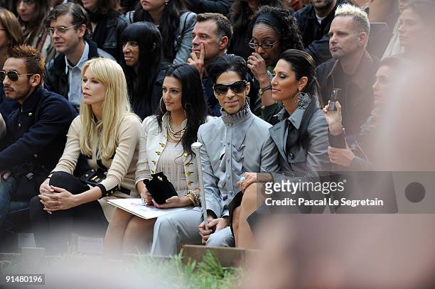 Claudia Schiffer, Kiran Sharma, Prince and Bria Valente attend the Chanel Pret a Porter show as part of the Paris Womenswear Fashion Week...