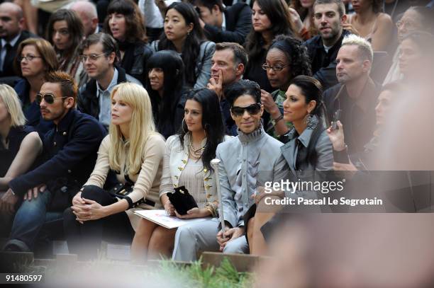 Claudia Schiffer, Kiran Sharma, Prince and Bria Valente attend the Chanel Pret a Porter show as part of the Paris Womenswear Fashion Week...
