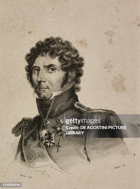 Portrait of Jean-Baptiste Jules Bernadotte , French general, who became King of Sweden as Charles XIV John, engraving by Vernier and Millot from...