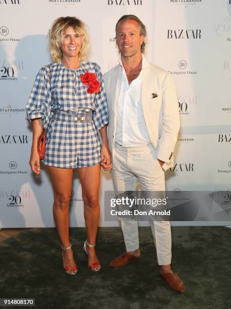 Sarah-Jane Clarke arrives ahead of the Harper's Bazaar Australia 20th Anniversary celebration on February 6, 2018 in Sydney, Australia.