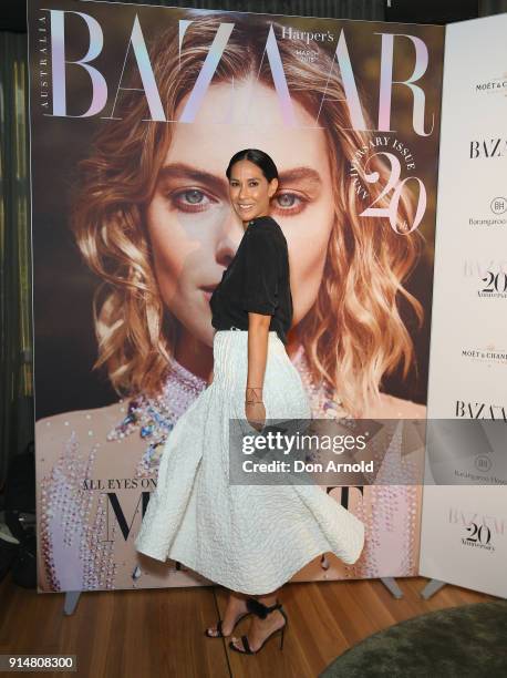 Lindy Klim arrives ahead of the Harper's Bazaar Australia 20th Anniversary celebration on February 6, 2018 in Sydney, Australia.