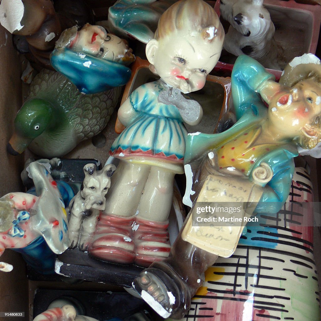 Broken ceramic dolls