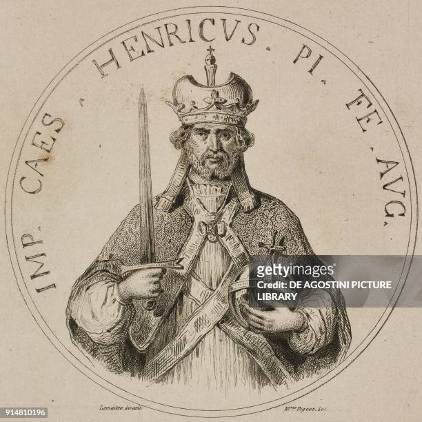 Portrait of Henry III called the Black , Holy Roman Emperor, engraving by Lemaitre and Pigeot from Allemagne by Philippe Le Bas , L'Univers...