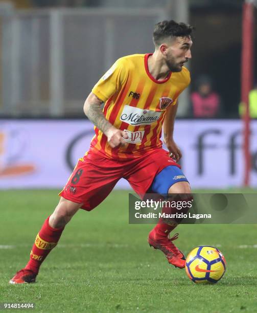 Danilo Cataldi of Benevento during the serie A match between Benevento Calcio and SSC Napoli at Stadio Ciro Vigorito on February 4, 2018 in...