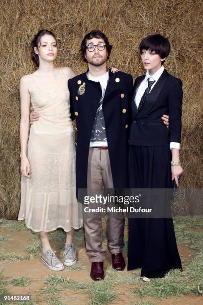 Kemp Muhl, Sean Lennon and Irina Lazareanu attends Chanel Pret a Porter show as part of the Paris Womenswear Fashion Week Spring/Summer 2010 at Grand...