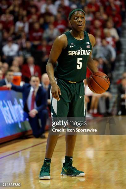 Michigan State Spartan guard Cassius Winston during the game between the Michigan State Spartans and Indiana Hoosiers on February 3 at Assembly Hall...