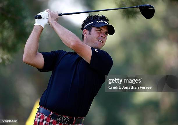 Eric Axley hits a shot during the first round of the Albertson's Boise Open at Hillcrest Country Club on September 17, 2009 in Boise, Idaho.