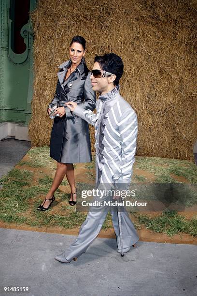 Bria Valente and Prince attend Chanel Pret a Porter show as part of the Paris Womenswear Fashion Week Spring/Summer 2010 at Grand Palais on October...