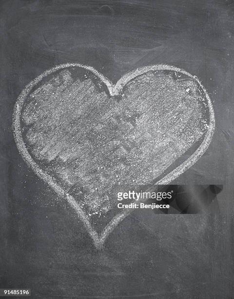 chalk heart full - chalk heart stock illustrations
