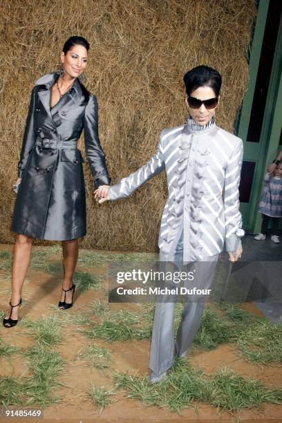 Bria Valente and Prince attend Chanel Pret a Porter show as part of the Paris Womenswear Fashion Week Spring/Summer 2010 at Grand Palais on October...