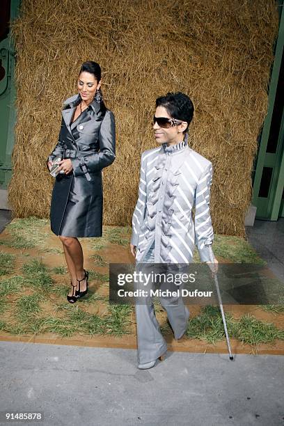 Bria Valente and Prince attend Chanel Pret a Porter show as part of the Paris Womenswear Fashion Week Spring/Summer 2010 at Grand Palais on October...