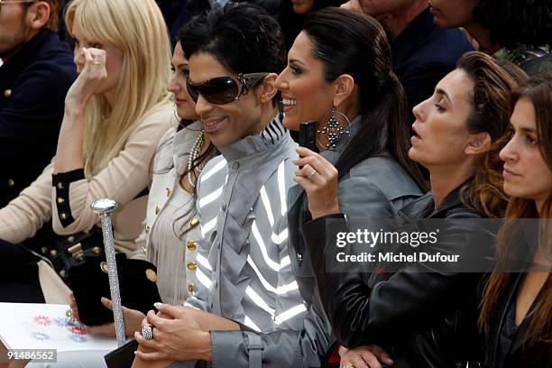 Prince and Bria Valente attend Chanel Pret a Porter show as part of the Paris Womenswear Fashion Week Spring/Summer 2010 at Grand Palais on October...
