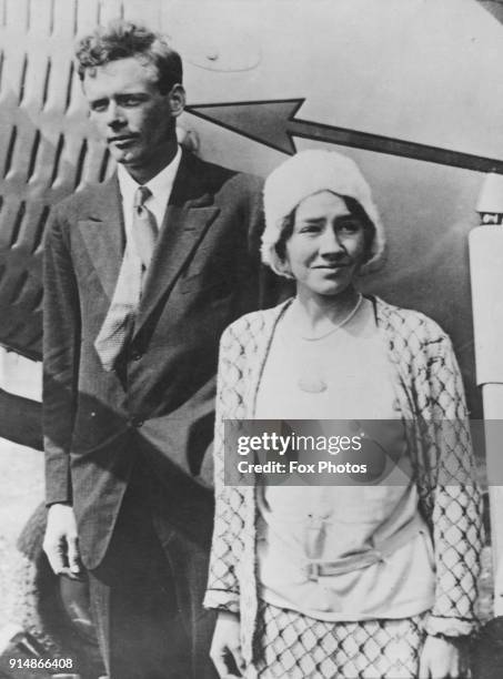 American aviator Charles Lindbergh and his wife Anne Morrow Lindbergh, 1929.
