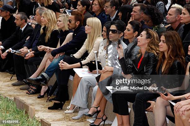 Claudia Schiffer, Kiran Sharma, Prince and Bria Valente attend Chanel Pret a Porter show as part of the Paris Womenswear Fashion Week Spring/Summer...