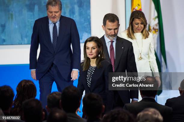 Queen Letizia of Spain King Felipe VI of Spain Spanish Minister of Education, Culture and Sports Inigo Mendez de Vigo and President of Andalucia...