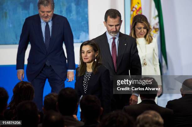 Queen Letizia of Spain King Felipe VI of Spain Spanish Minister of Education, Culture and Sports Inigo Mendez de Vigo and President of Andalucia...