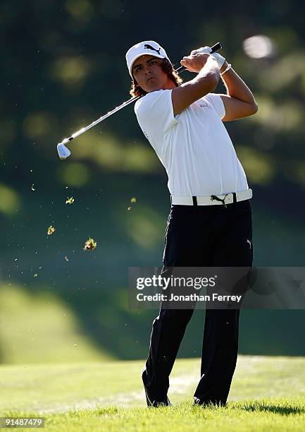 Rickie Fowler hits a shot during the first round of the Albertson's Boise Open at Hillcrest Country Club on September 17, 2009 in Boise, Idaho.