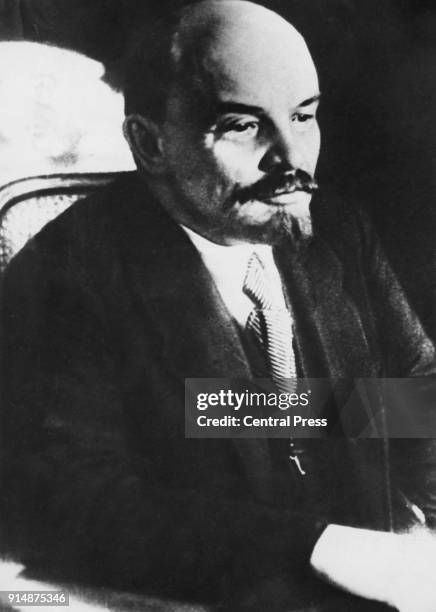 Russian Communist revolutionary Vladimir Lenin , born Vladimir Ilyich Ulyanov, 1920.