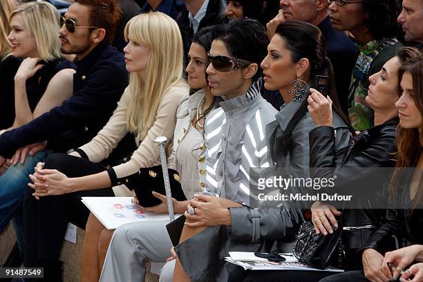 Claudia Schiffer, Kiran Sharma, Prince and Bria Valente attend Chanel Pret a Porter show as part of the Paris Womenswear Fashion Week Spring/Summer...