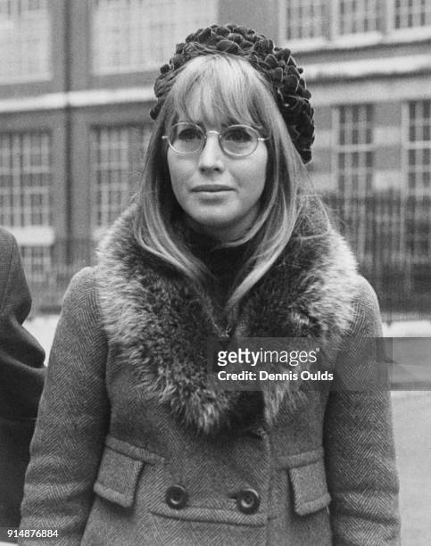 Cynthia Lennon begins divorce proceedings from musician John Lennon of the Beatles at the Royal Courts of Justice in London, 8th November 1968.