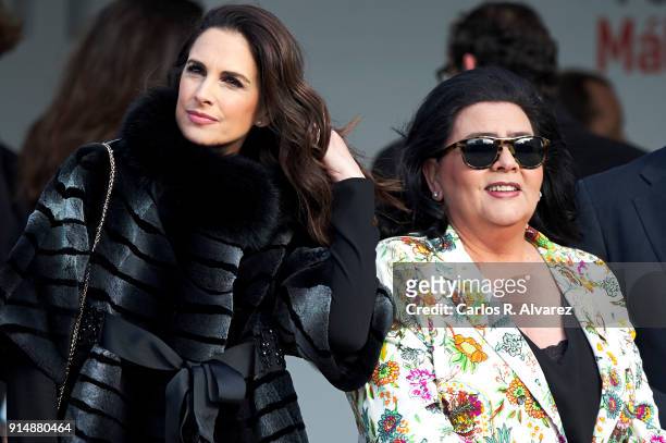 Nuria Fergo and Maria del Monte attend the Gold Medals of Merit in Fine Arts 2016 ceremony at the Pompidou Center on February 6, 2018 in Malaga,...