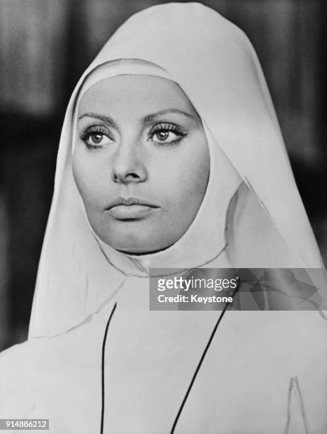 Italian actress Sophia Loren as Sister Germana in the film 'Bianco, rosso e...' , 1972.