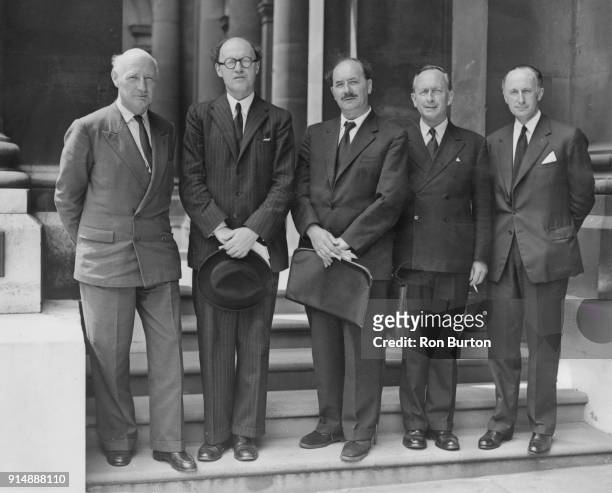 Frank Pakenham, 7th Earl of Longford leads a deputation of the Parliamentary Group for World Government to see the Foreign Secretary to present their...