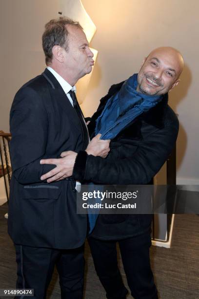 François-Marie Bannier and Richard Malka attend the presentation of the Cahier N°3 of the philosophical meetings of Monaco on January 25, 2018 in...