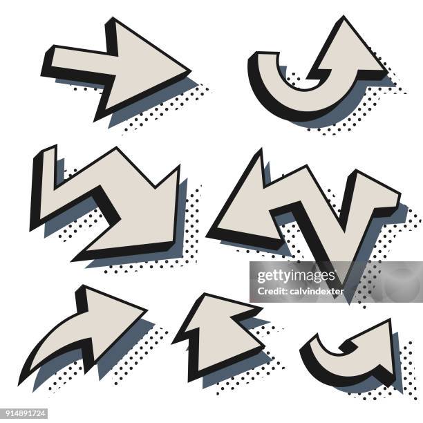 retro style arrow symbols - keyboard button stock illustrations