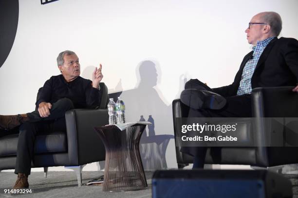 Founder and CEO, WPP Sir Martin Sorrell and Chief Content Officer and Fortune President, Meredith Corp. Alan Murray speak on stage at the American...