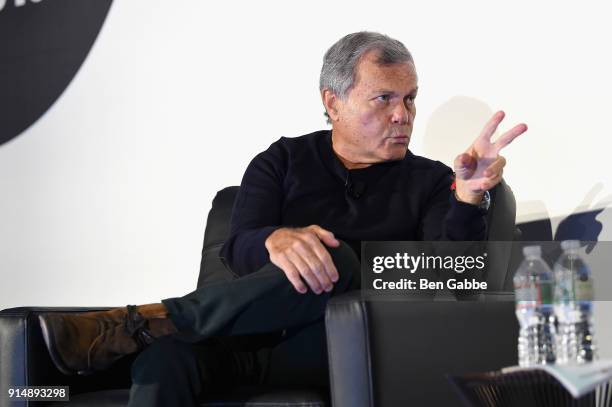 Founder and CEO, WPP Sir Martin Sorrell speaks on stage at the American Magazine Media Conference 2018 on February 6, 2018 in New York City.