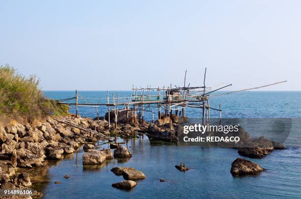 Trabucco sul litorale vicino a Termoli . Molise.