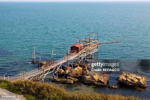 Trabucco sul litorale vicino a Termoli . Molise.