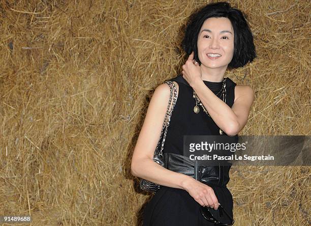 Maggie Cheung arrives to attend the Chanel Pret a Porter show as part of the Paris Womenswear Fashion Week Spring/Summer 2010 at Grand Palais on...
