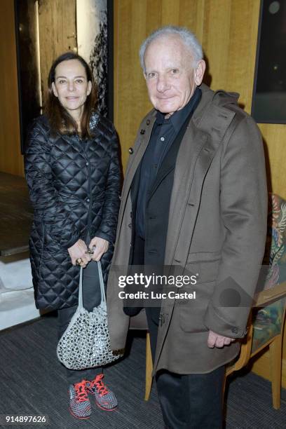 Caroline Eliacheff and Marin Karmitz attend the presentation of the Cahier N°3 of the philosophical meetings of Monaco on January 25, 2018 in Paris,...