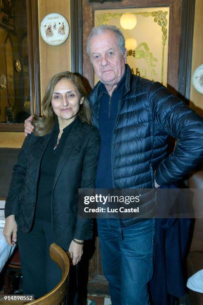 Nazanine Ravai and Jacques Grange attend the presentation of the Cahier N°3 of the philosophical meetings of Monaco on January 25, 2018 in Paris,...